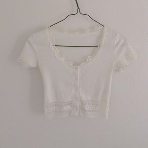 Crop top with lace detailing